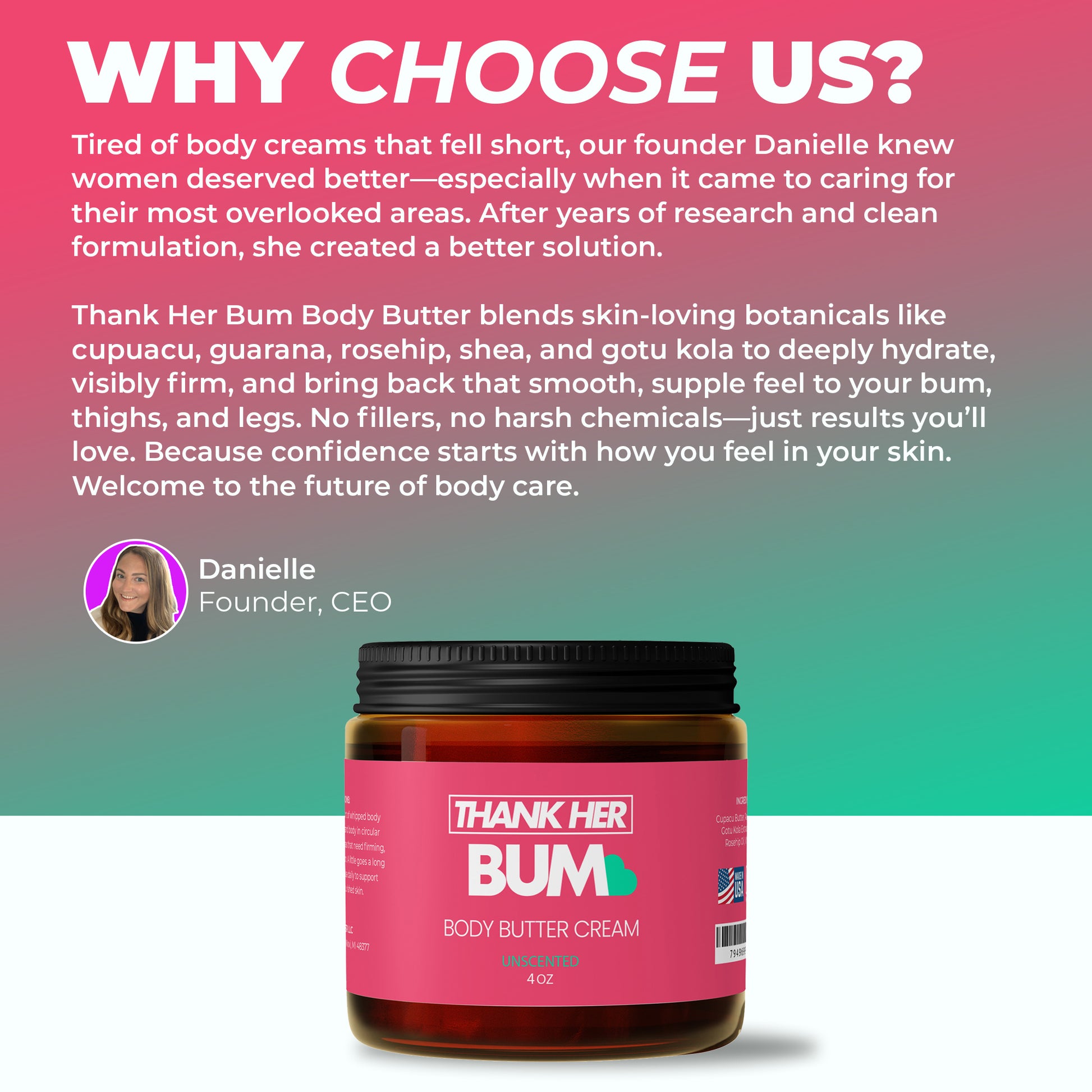 Thank Her Bum - Brazilian Body Butter Cream - 4 oz